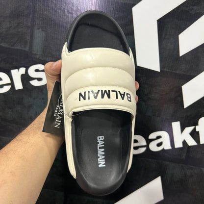 Balmain - Slides - Off White with Black