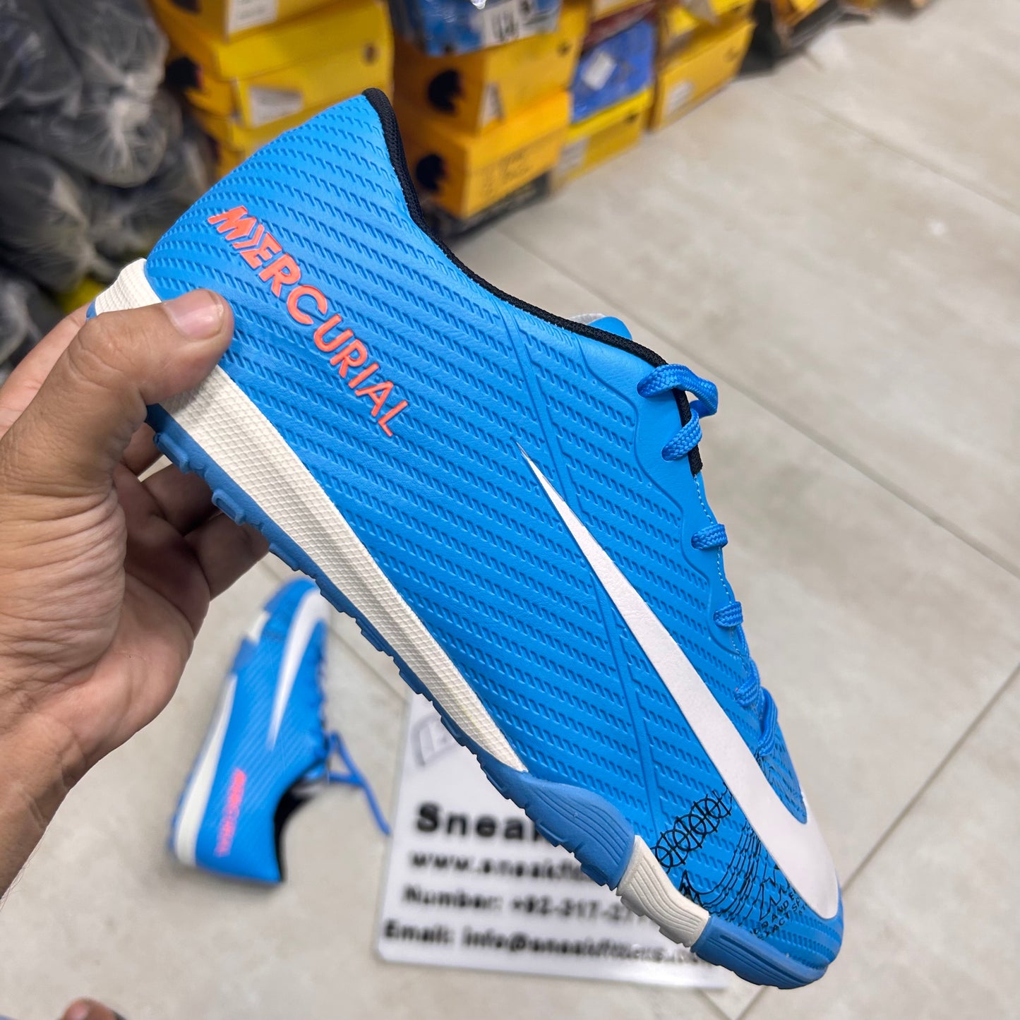 Football - NK Mercurial - Gripper - Blue with White