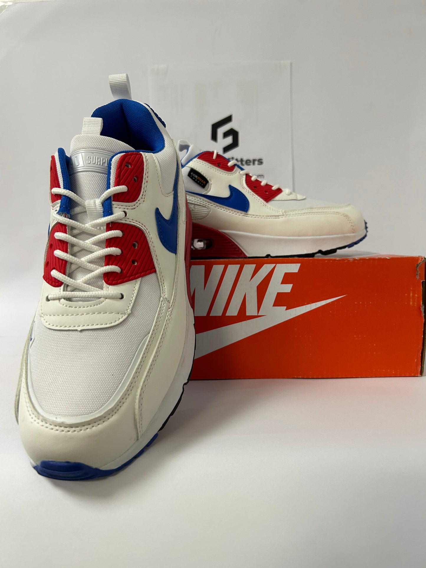 NKE Air Max 90 - Premium - Red Blue