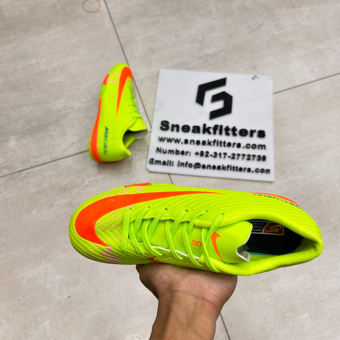 Football - NK Mercurial - Gripper - Green with Orange