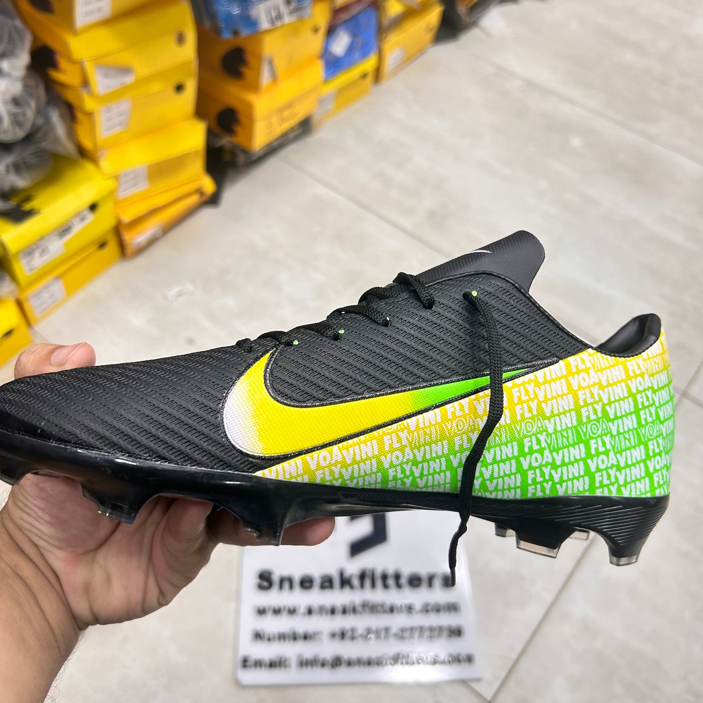 Football - NK Voavini Fly - Toe - Black with Pink Green
