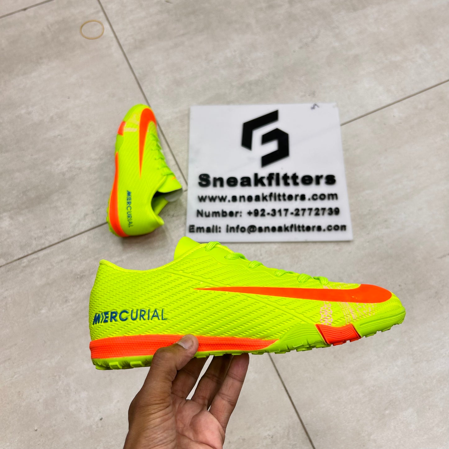 Football - NK Mercurial - Gripper - Green with Orange