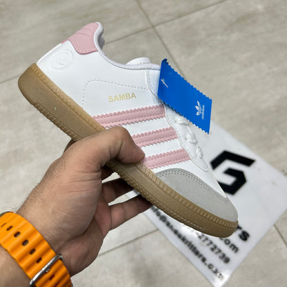 Adid - Samba - White with Pink