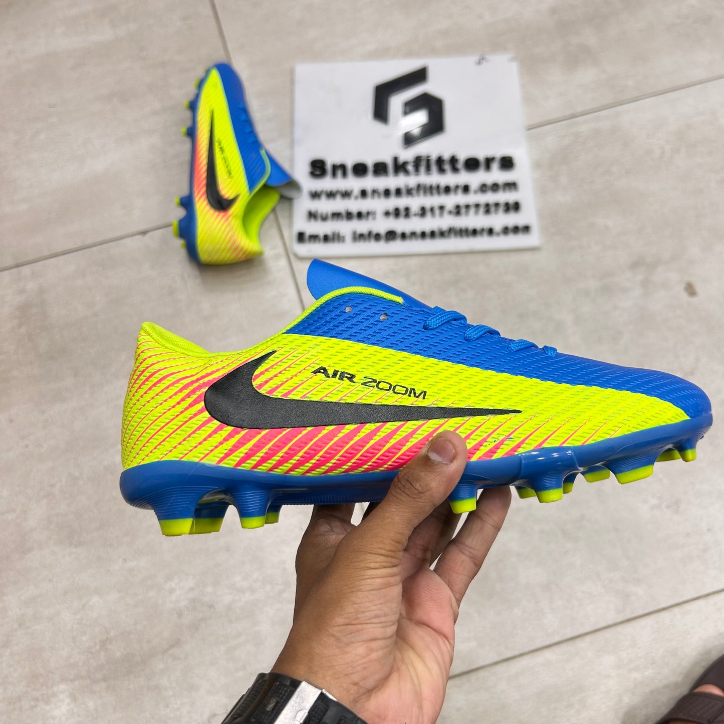 Football - NK Air Zoom - Toe - Blue with Green