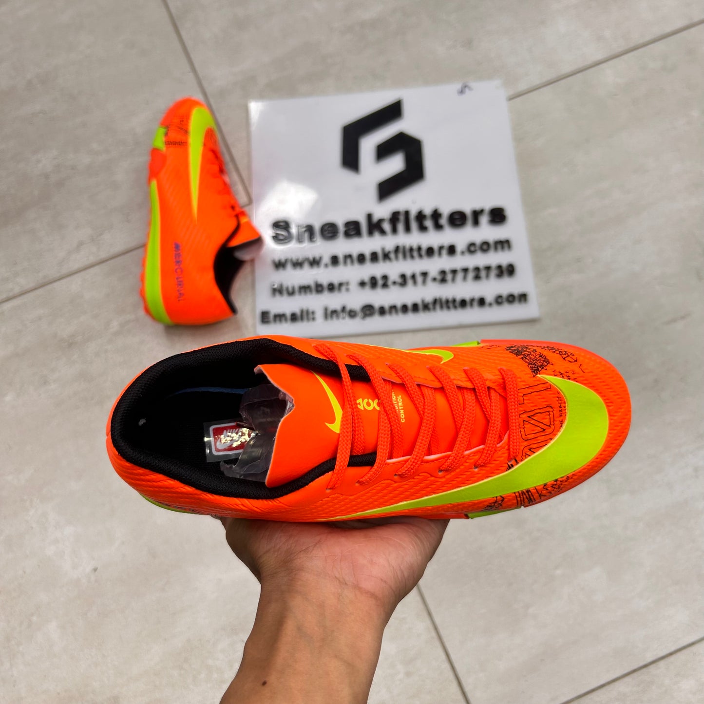 Football - NK Mercurial - Gripper - Orange with Green