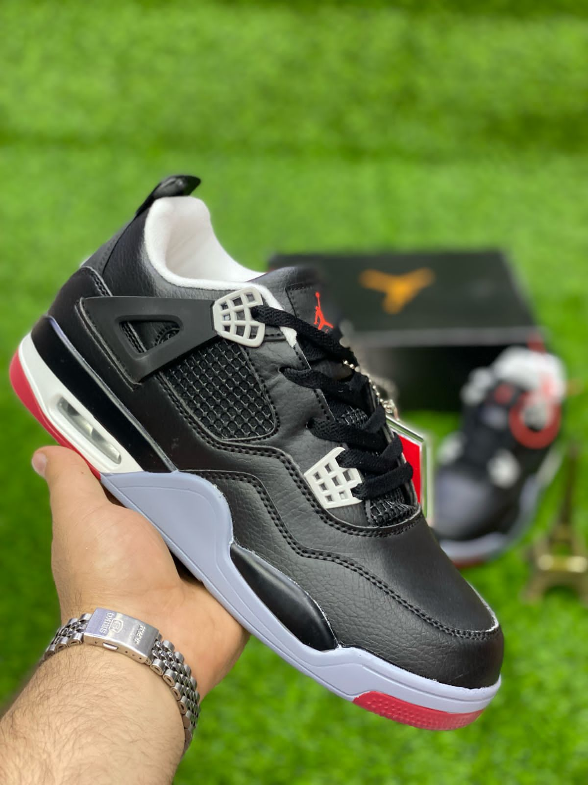 AR JDN 4 - Retro - Black with Red Grey