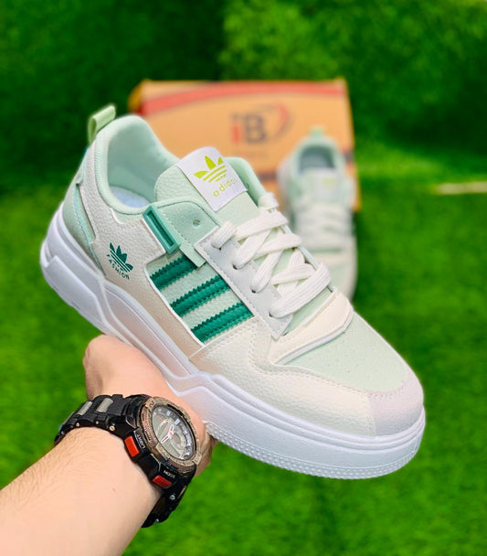 Adid - Fashion Shoes - White with Green