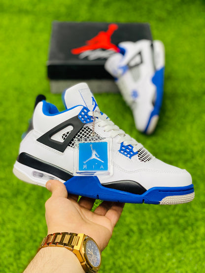 AR JDN 4 - Retro - Blue White - Premium with Leather