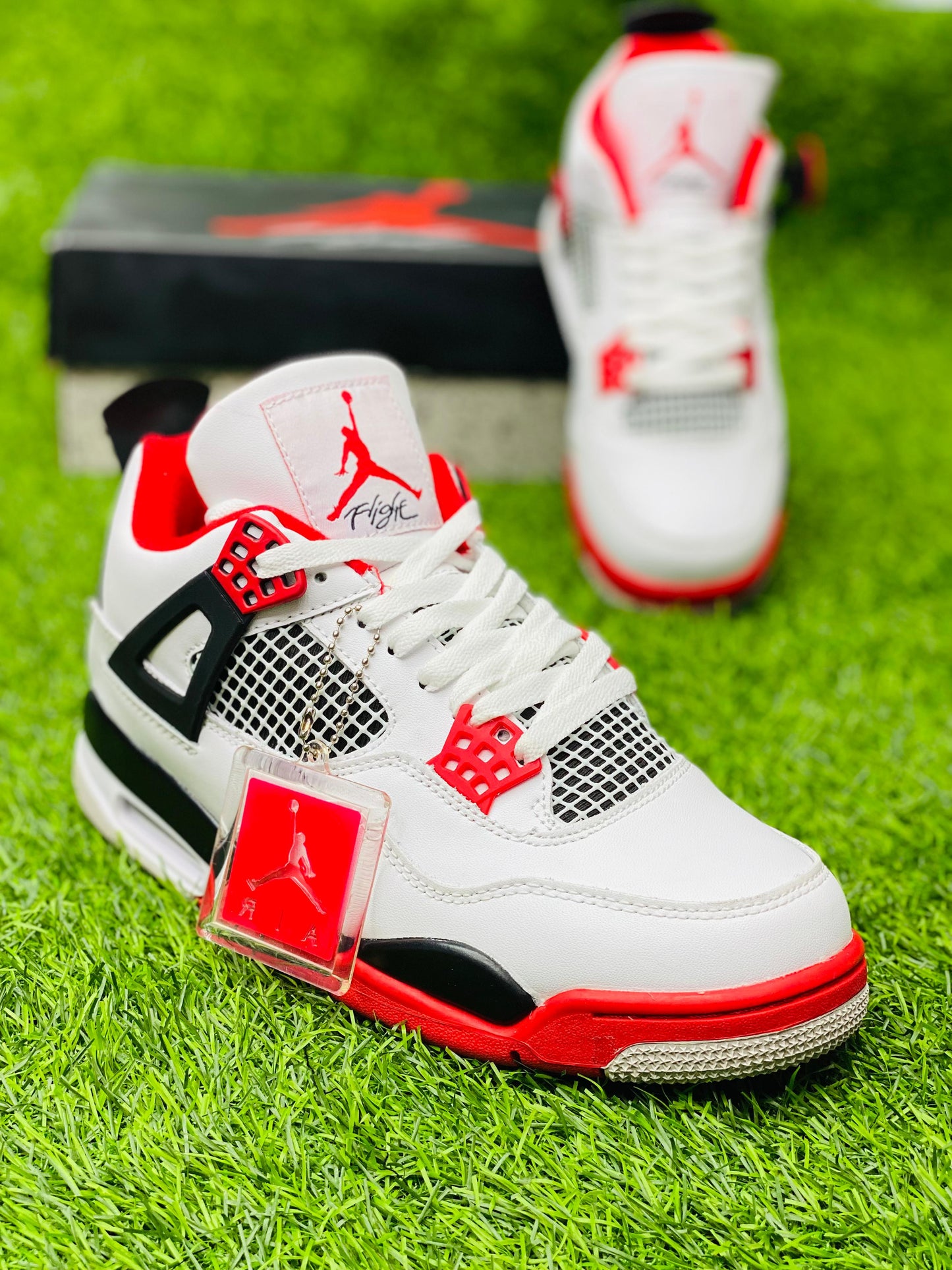 AR JDN 4 - Retro - Red White - Premium with Leather