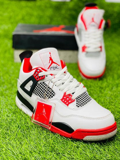 AR JDN 4 - Retro - Red White - Premium with Leather