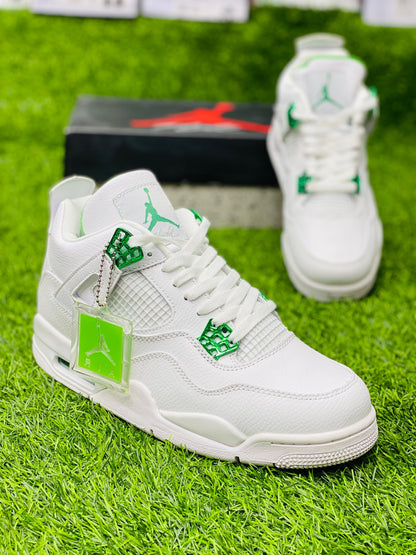 AR JDN 4 - Retro - White Green - Premium with Leather