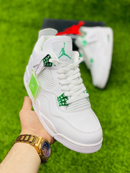 AR JDN 4 - Retro - White Green - Premium with Leather