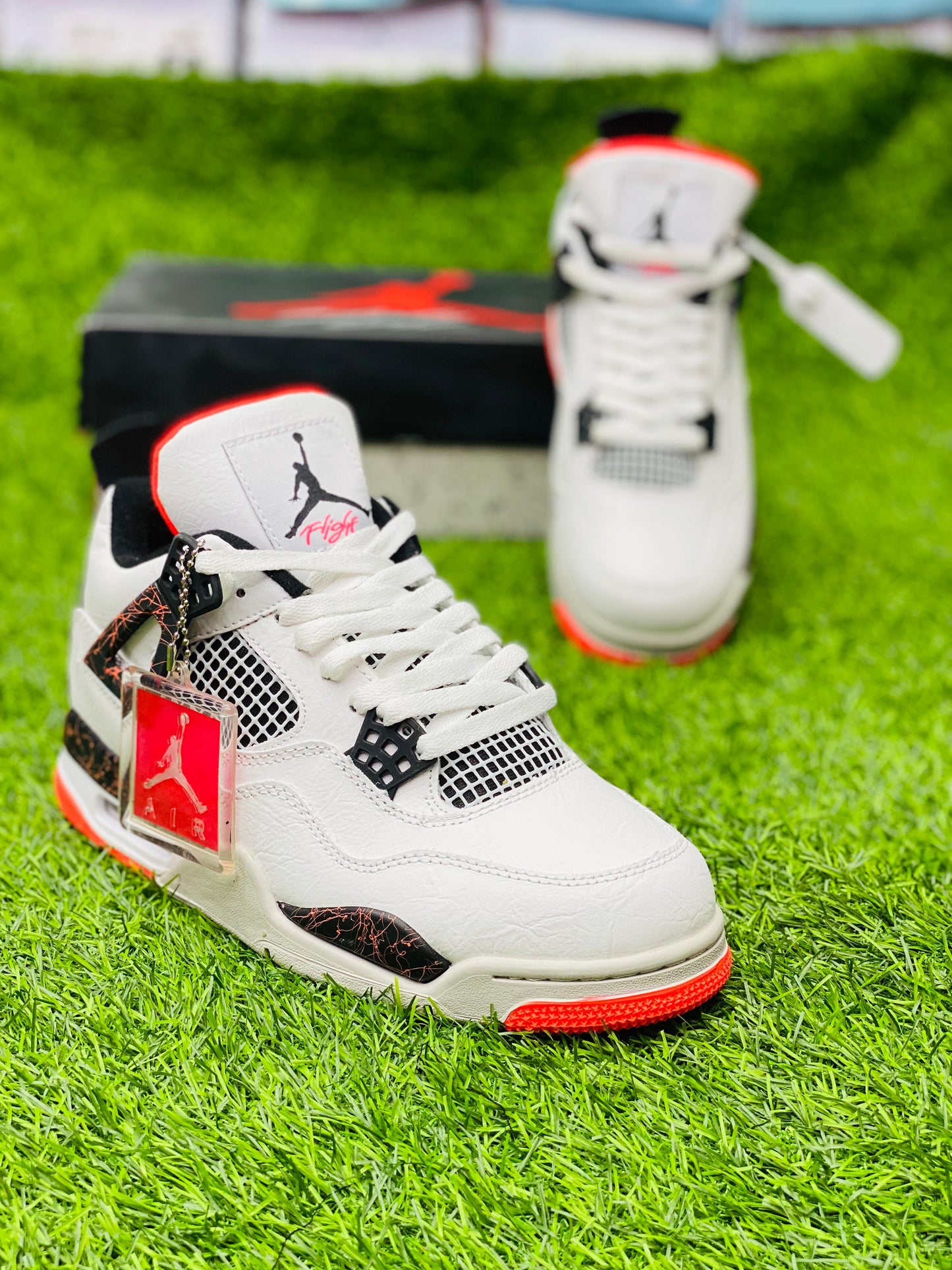 AR JDN 4 - Retro - White Red - Premium with Leather