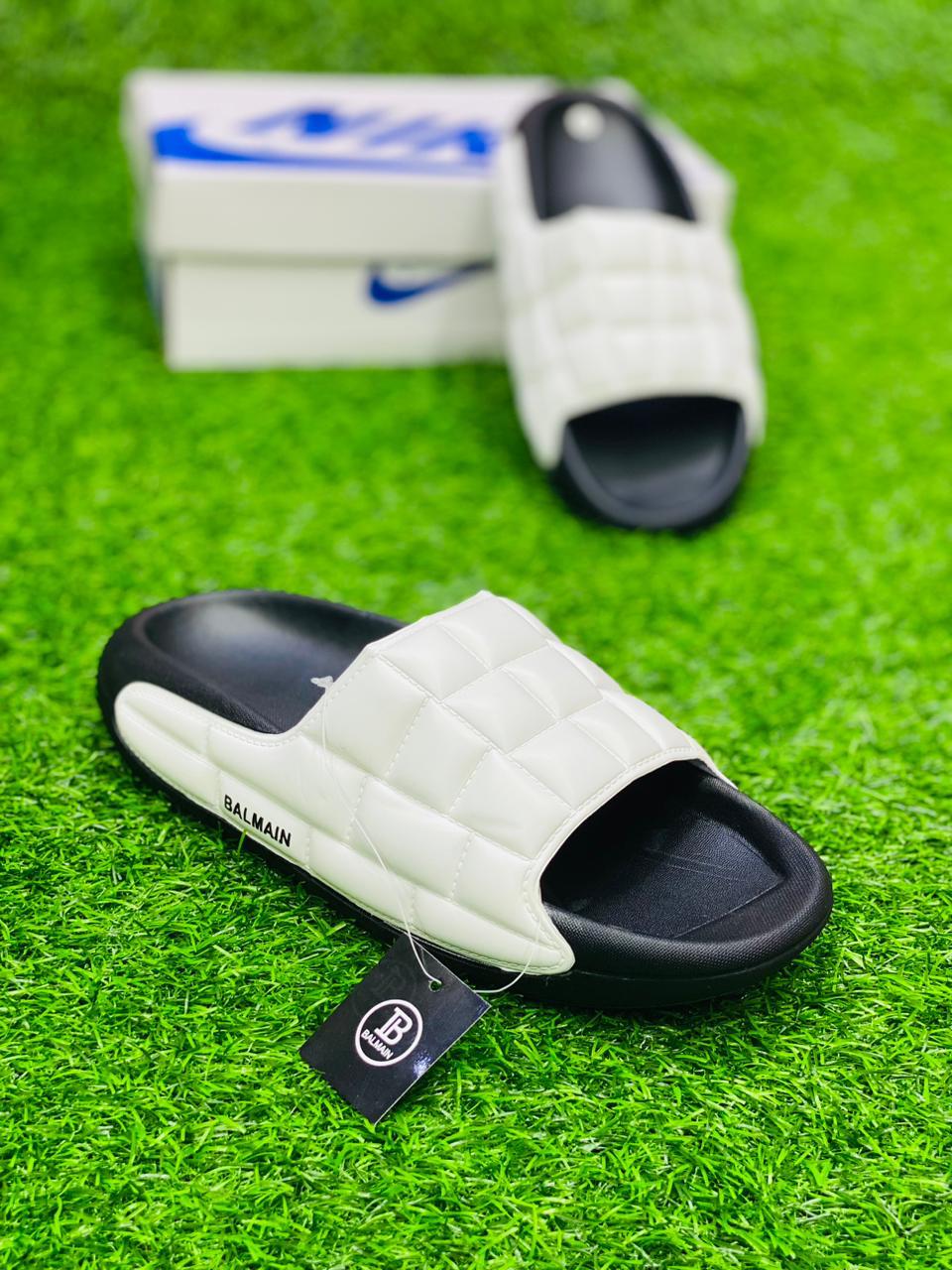 Balmain - Slides - White with Black