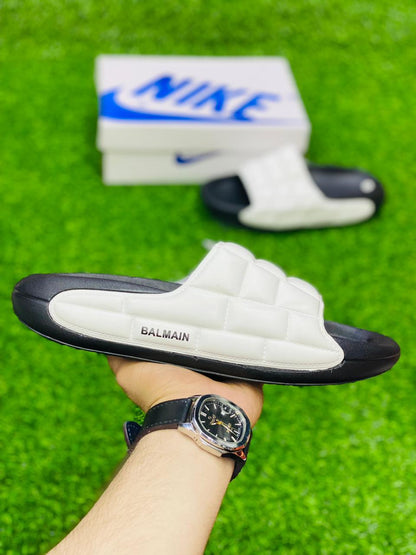 Balmain - Slides - White with Black