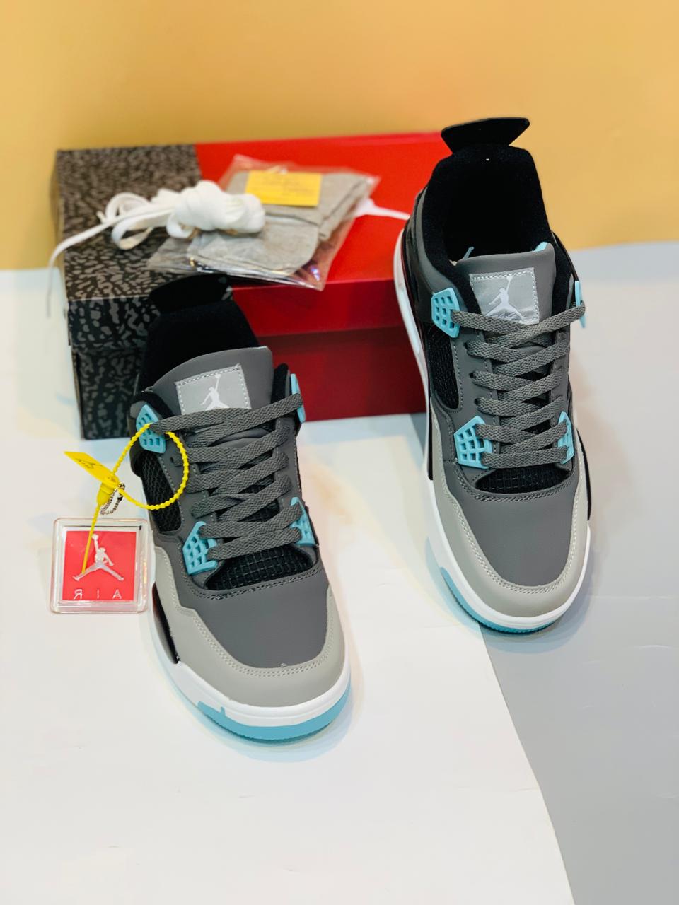 AR JDN 4 - Retro -  (WS) - Gray with Blue