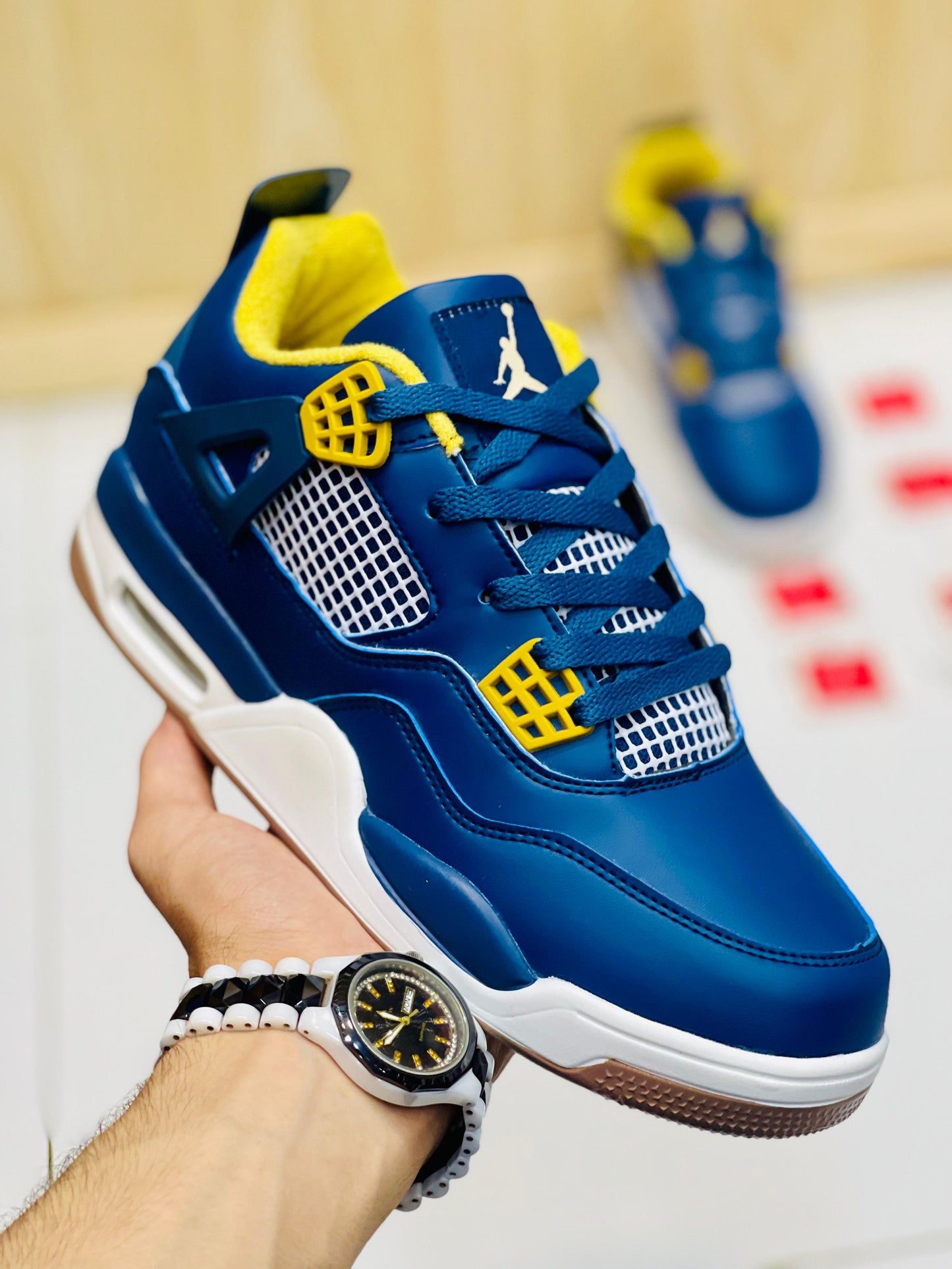 AR JDN 4 - Retro - Blue with Yellow