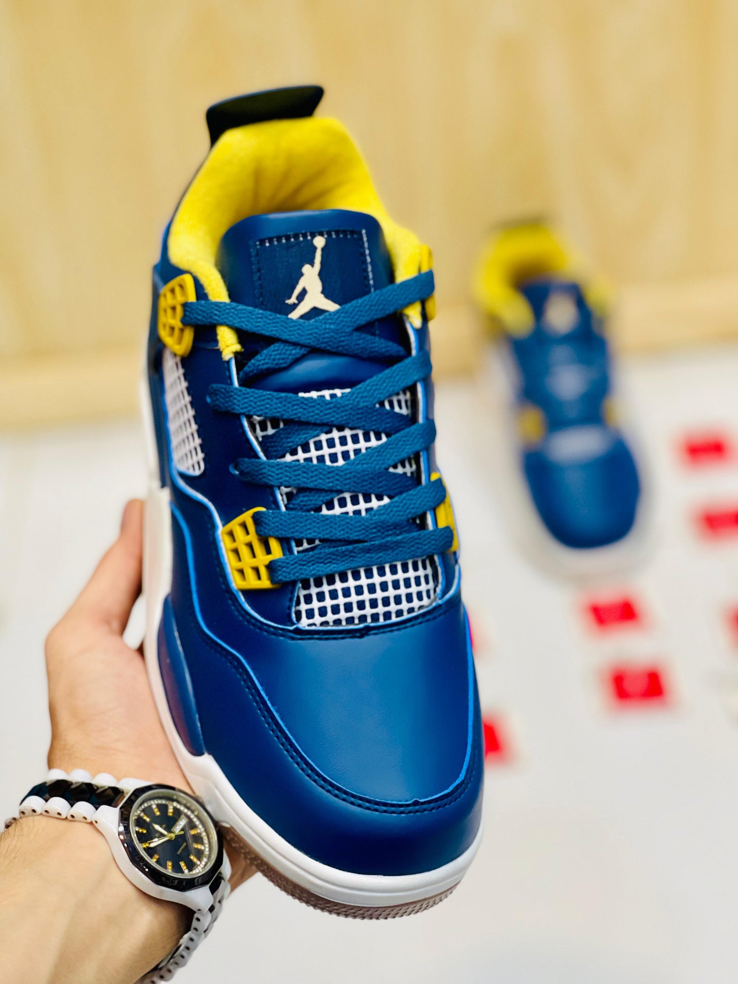 AR JDN 4 - Retro - Blue with Yellow