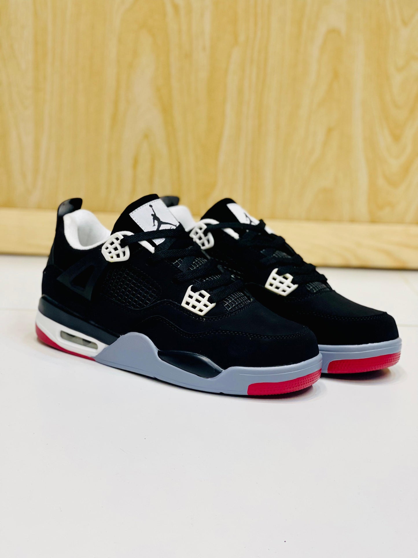 AR JDN 4 - Retro - Black Grey with Red