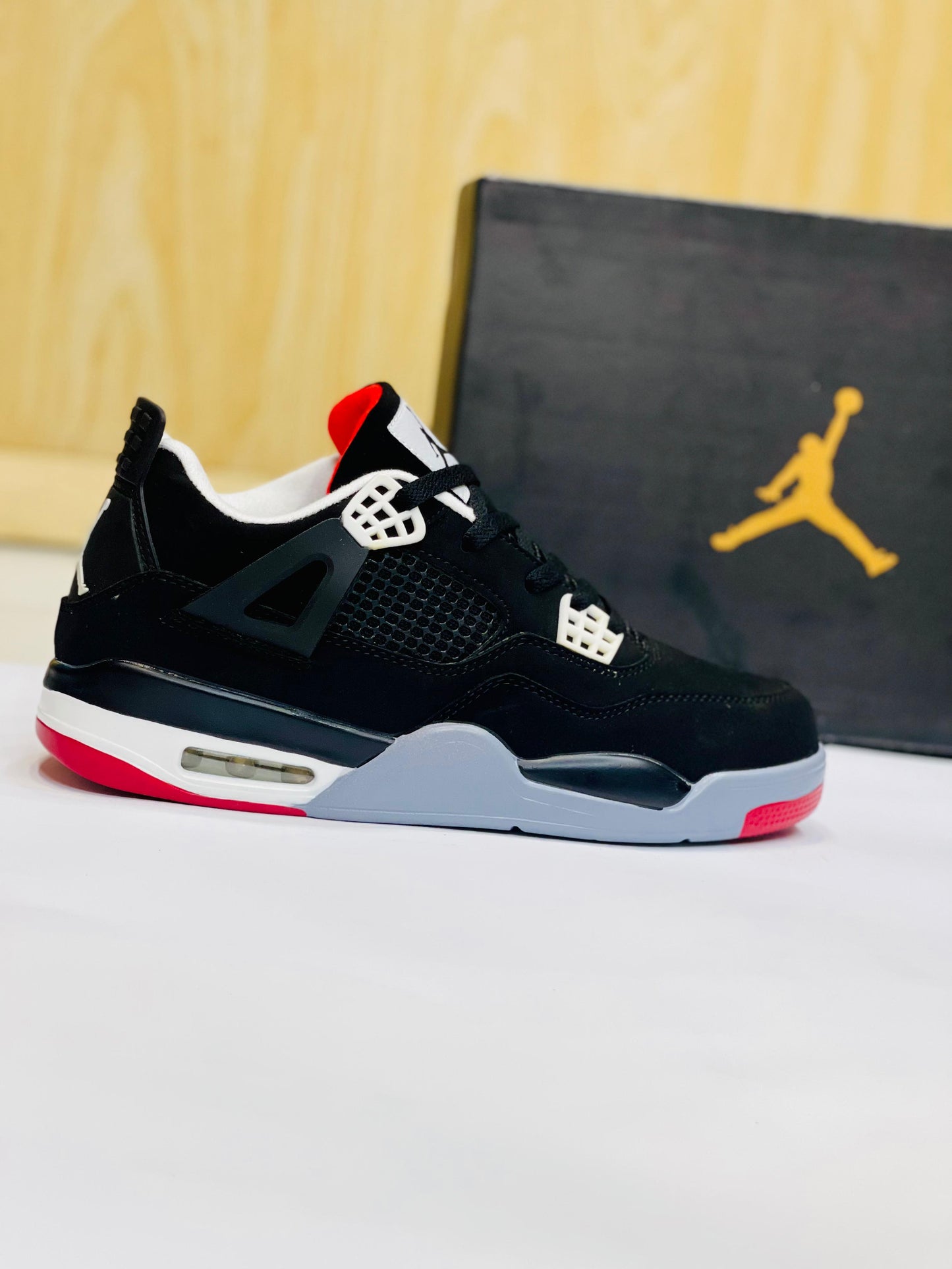 AR JDN 4 - Retro - Black Grey with Red