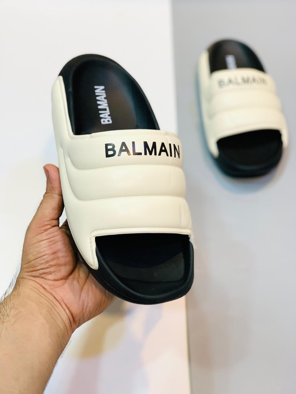 Balmain - Slides - D2 - Off White with Black