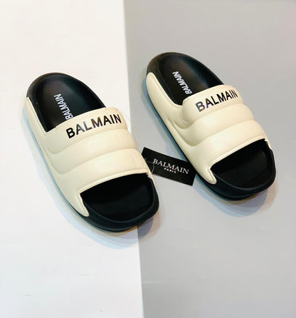 Balmain - Slides - D2 - Off White with Black