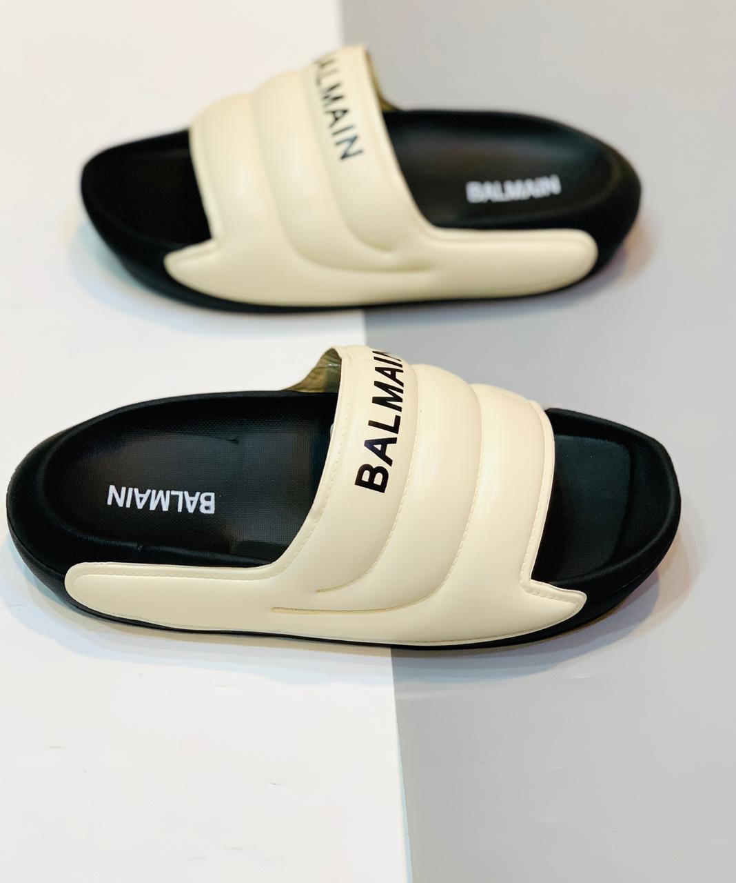 Balmain - Slides - D2 - Off White with Black