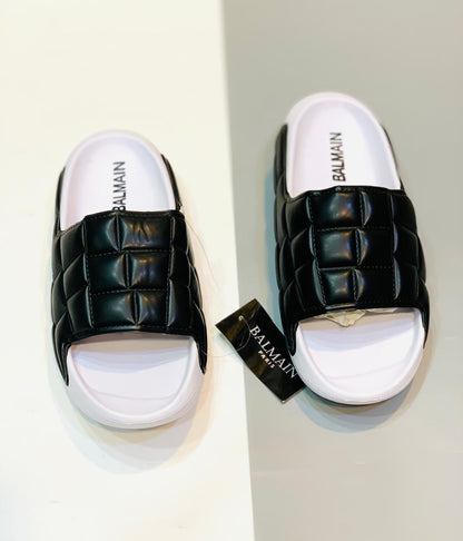 Balmain - Slides - Black with White