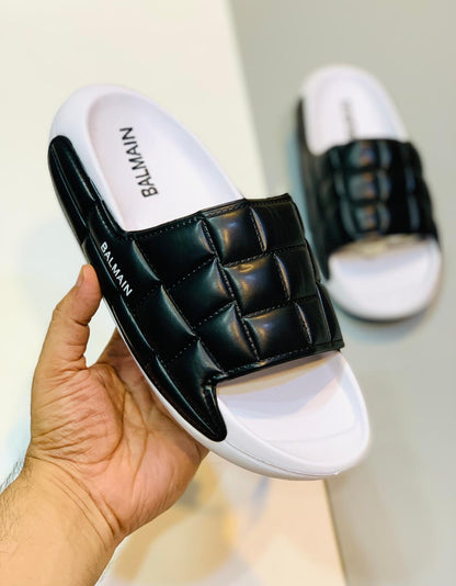 Balmain - Slides - Black with White