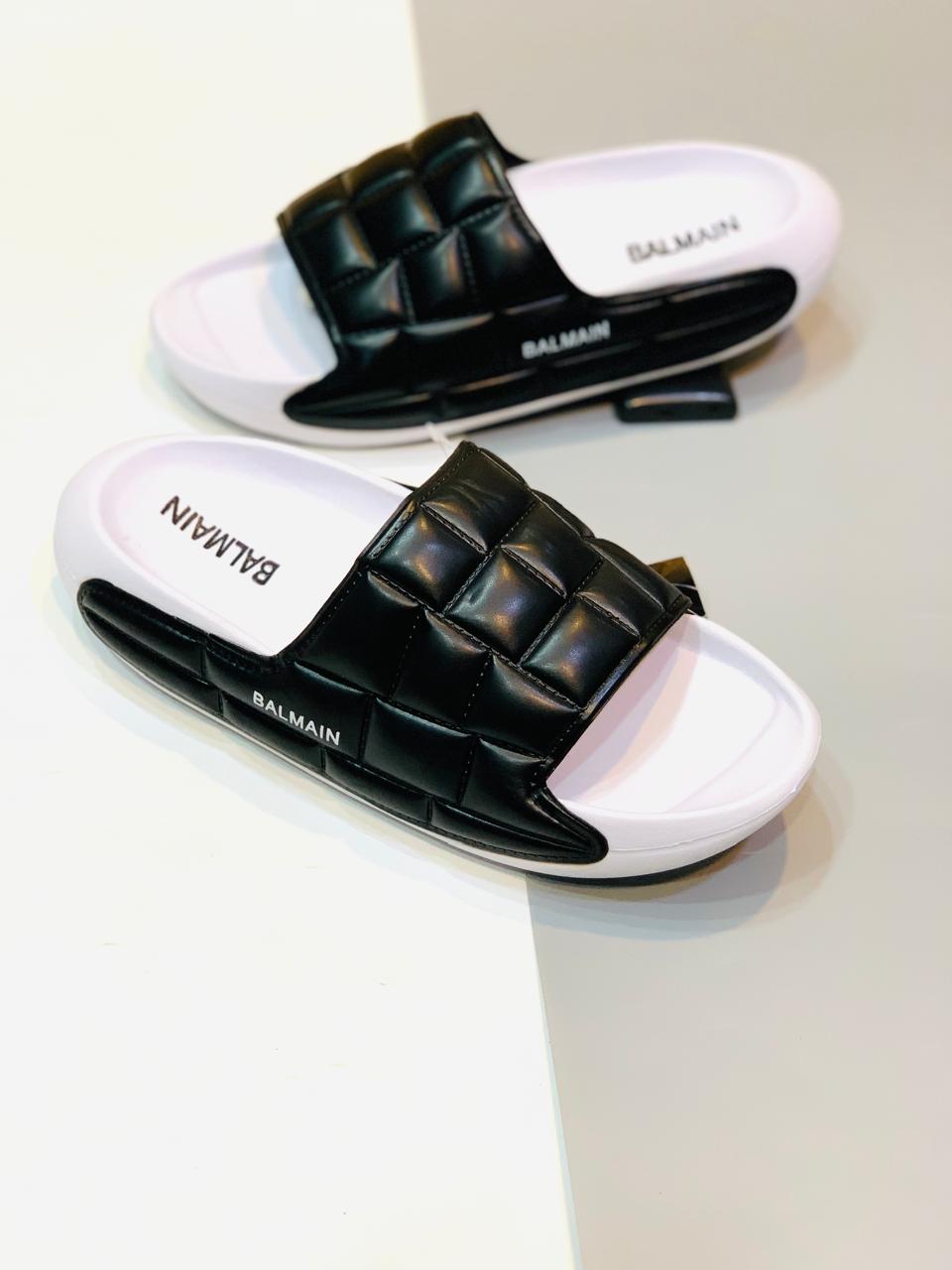 Balmain - Slides - Black with White