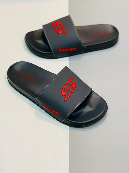 Skechers - Slides - Grey Red