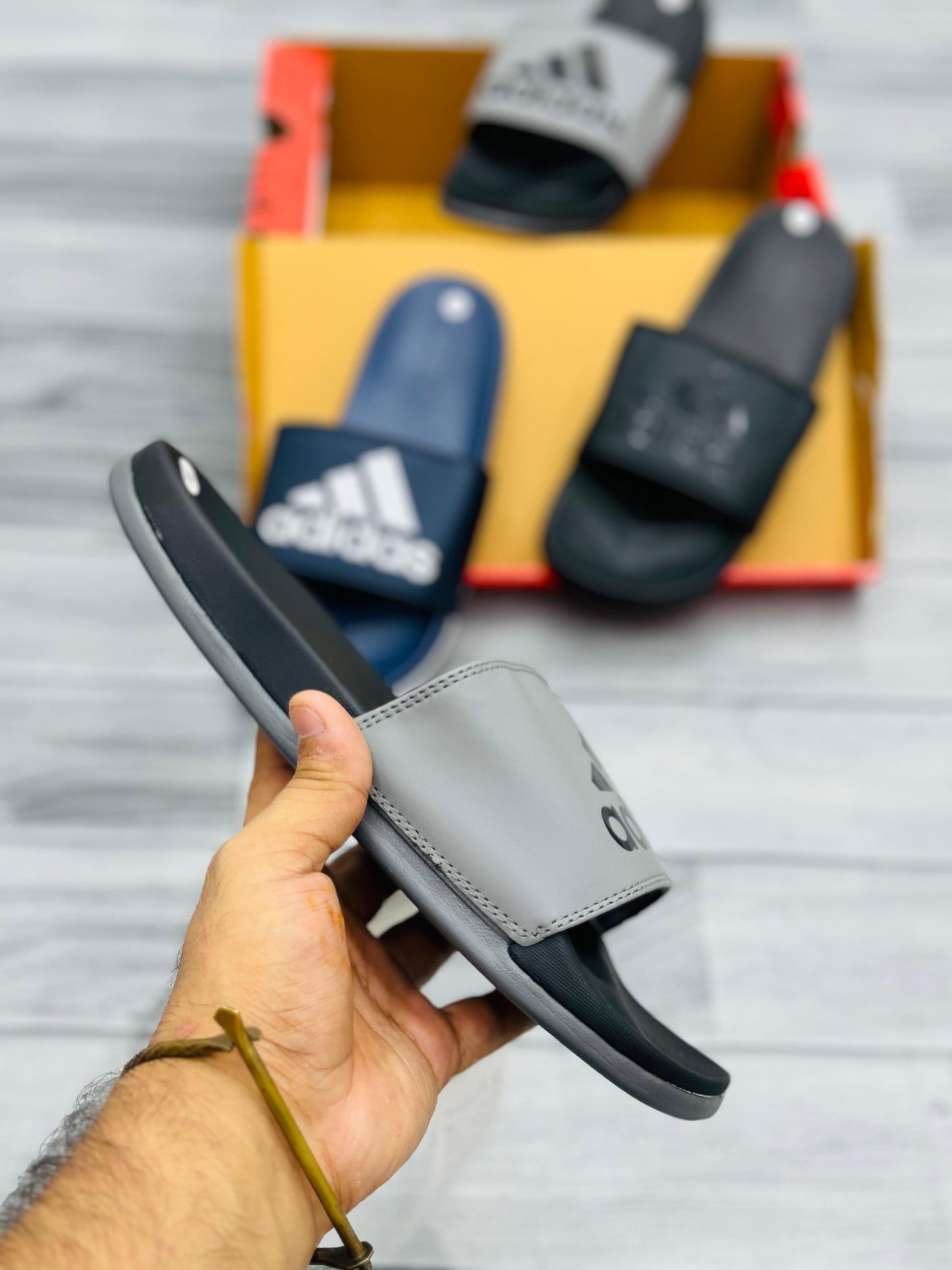 Adid - Slides - Gray Black