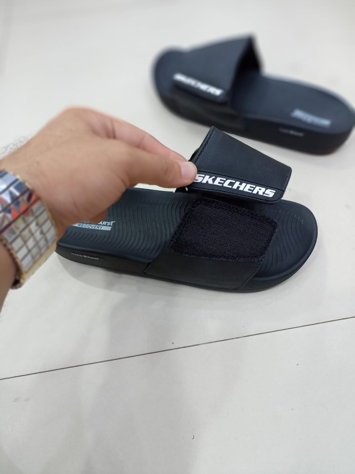 Skechers - Hyper Burst Slides - D3 - All Black