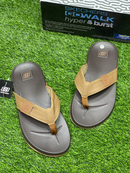 Skechers - CrossFlex Slides - D3 - Beige With Brown