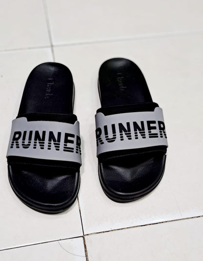 Runnner- Slides - Black with Grey