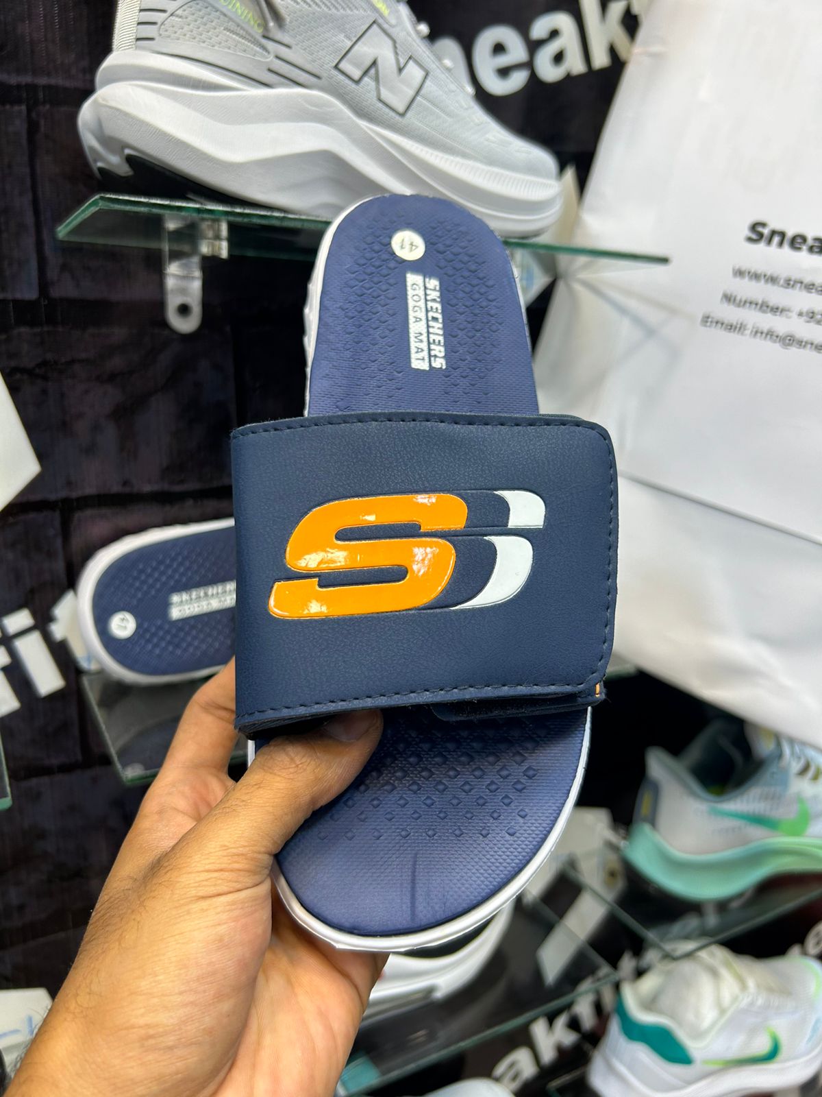 Skecher - D1 - Slides - Blue White