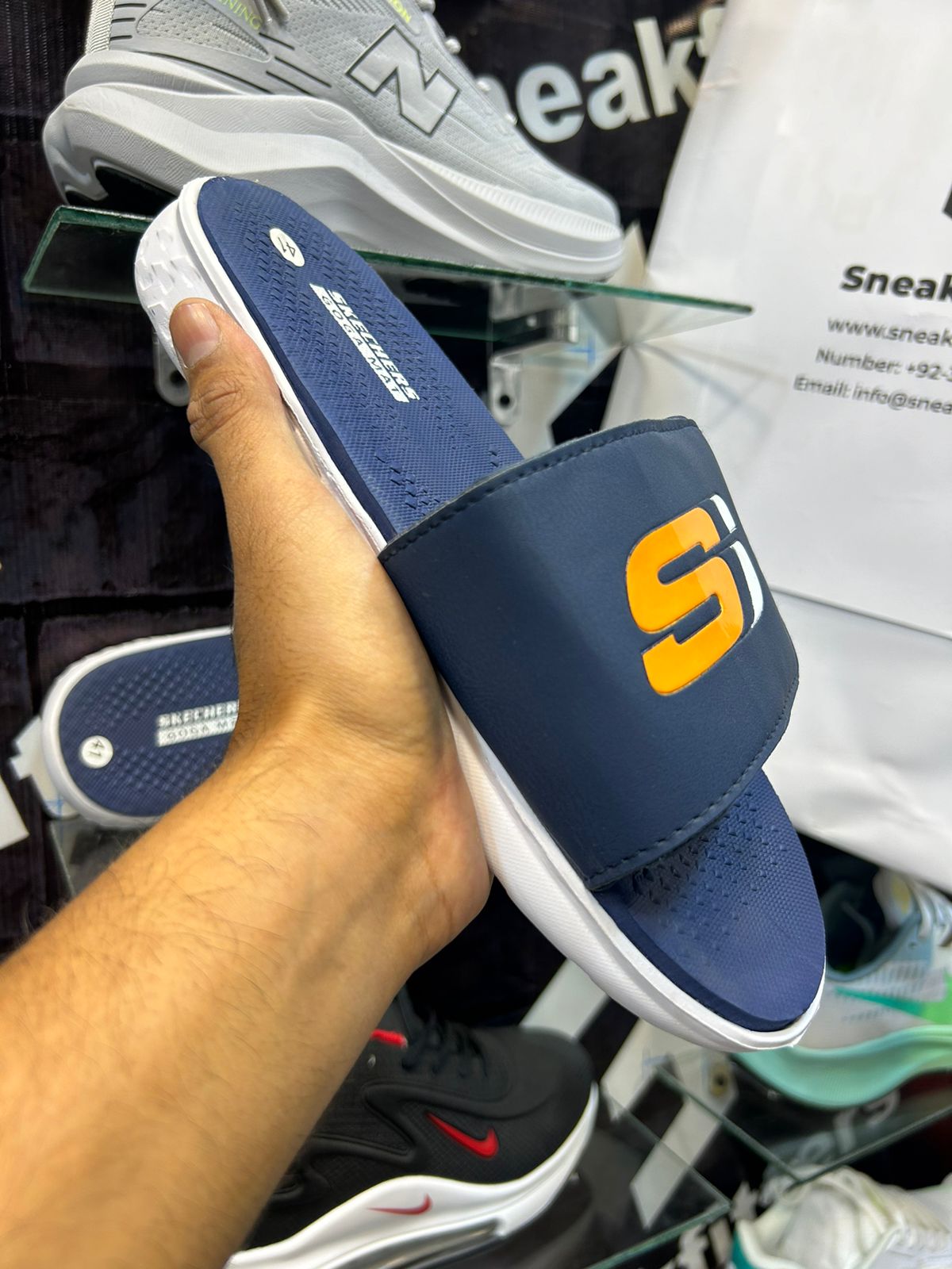 Skecher - D1 - Slides - Blue White