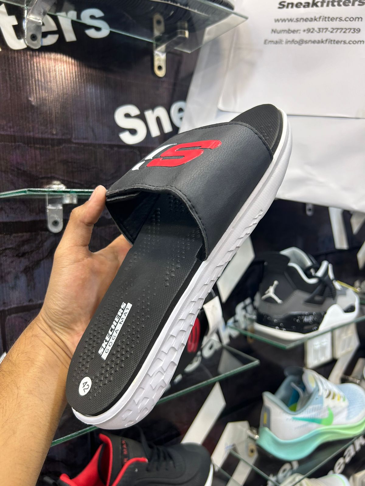 Skecher - D1 - Slides - Black Red