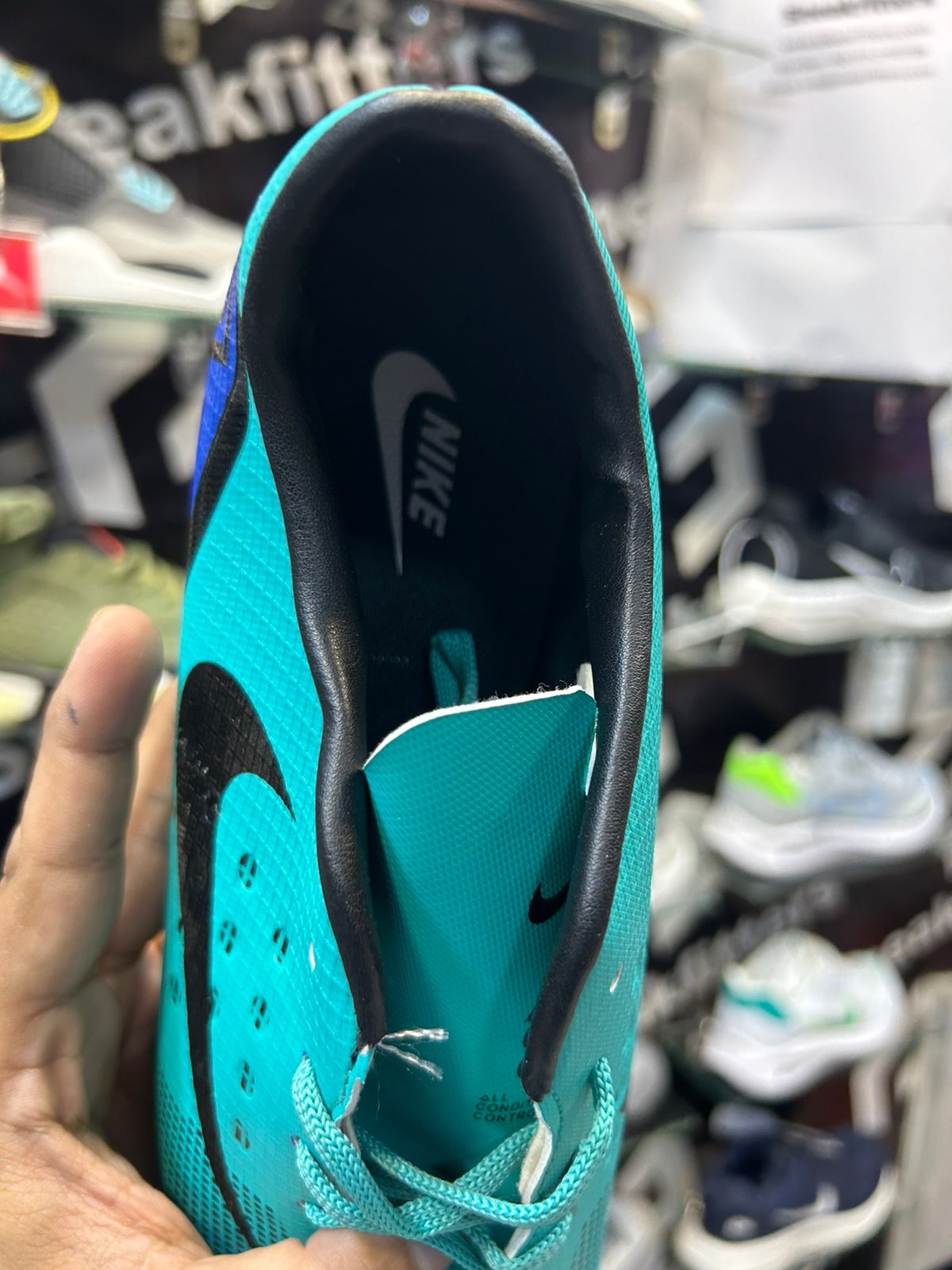 NKE - Football Boots - Green with Blue