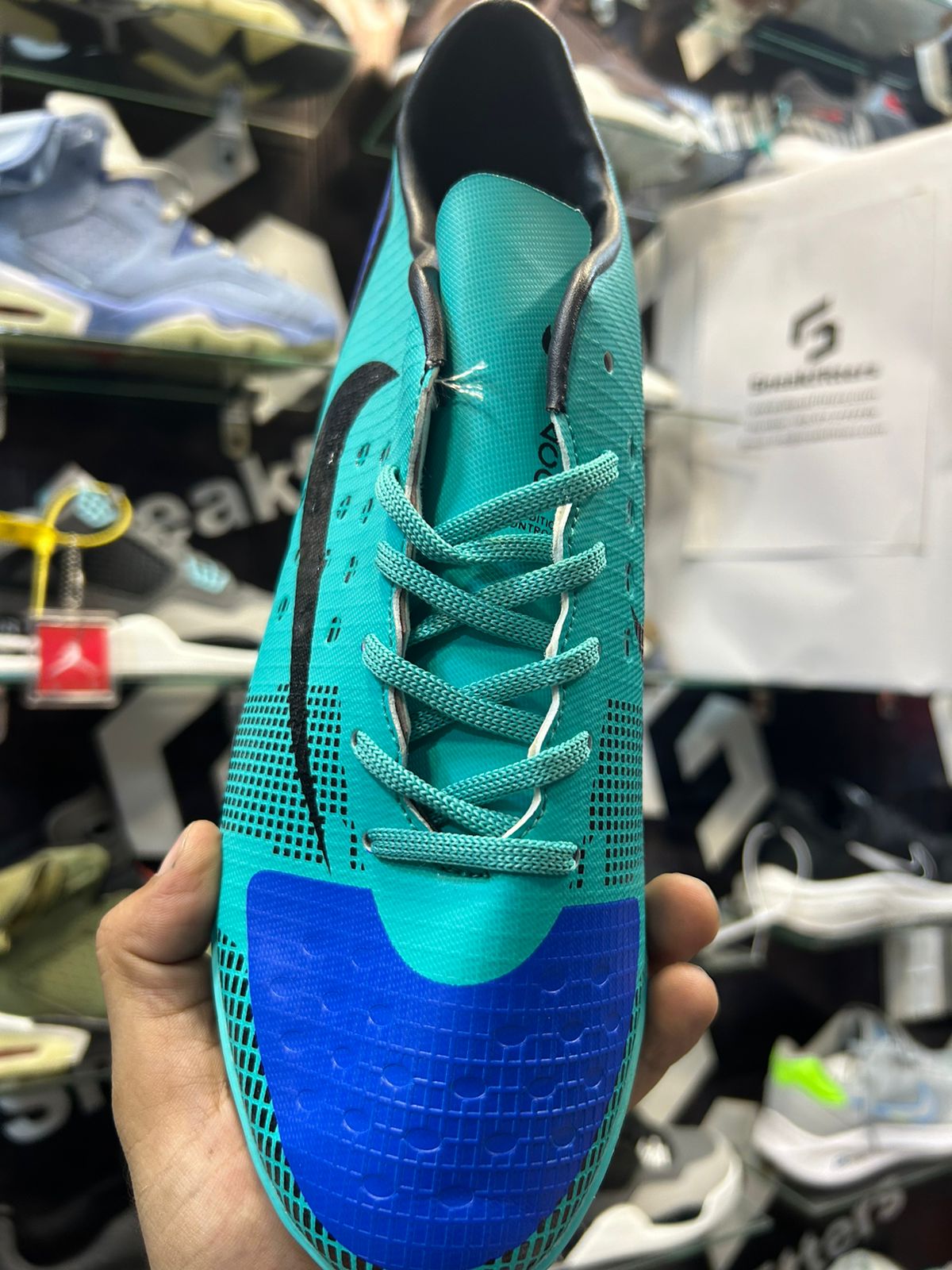 NKE - Football Boots - Green with Blue