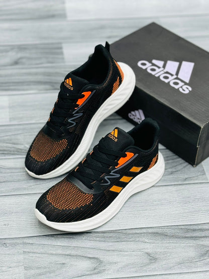 Adid - Aerobounce Running Shoes - Black Orange