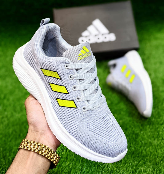 Adid -Ultrabounce Running Shoes -  Grey Yellow