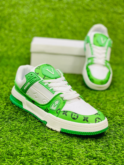 Fashion - Lv Trainer Velcro Strap - Green White