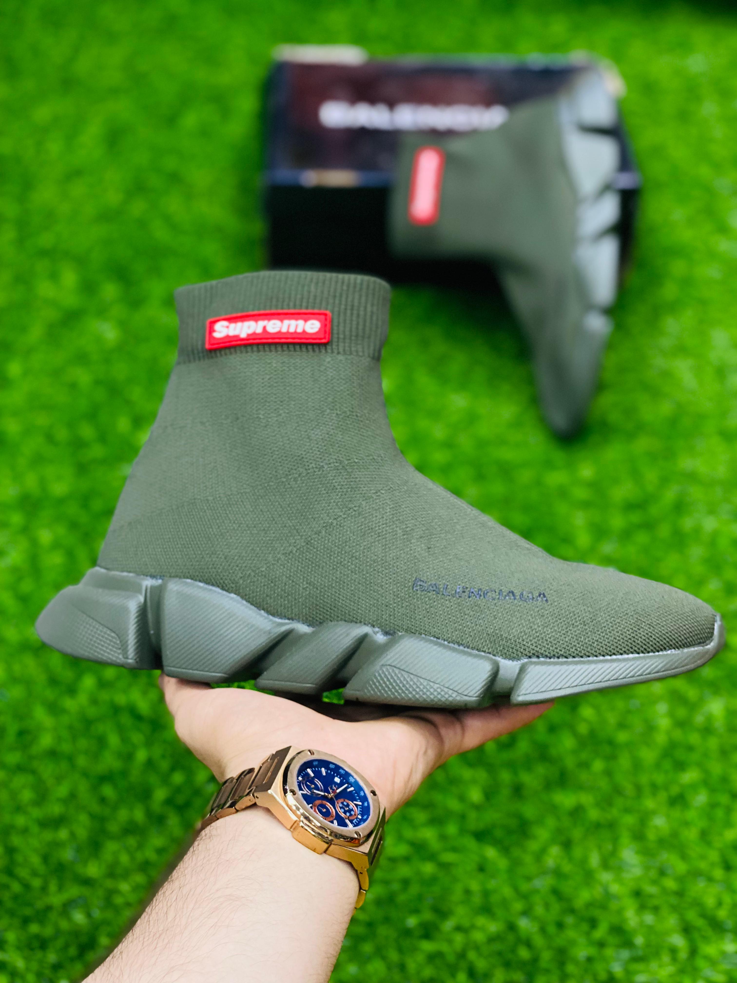 Balenciaga Speed 2.0 Olive Green Sneakfitters