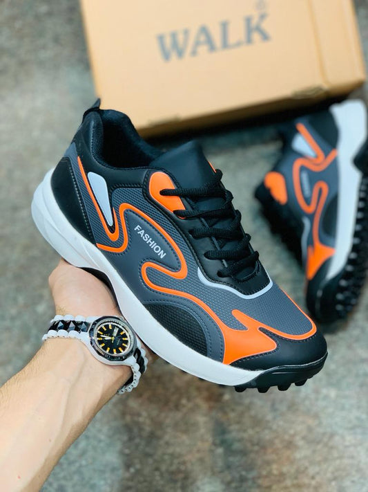 Fashion - Athletic Sneakers - Grey Orange