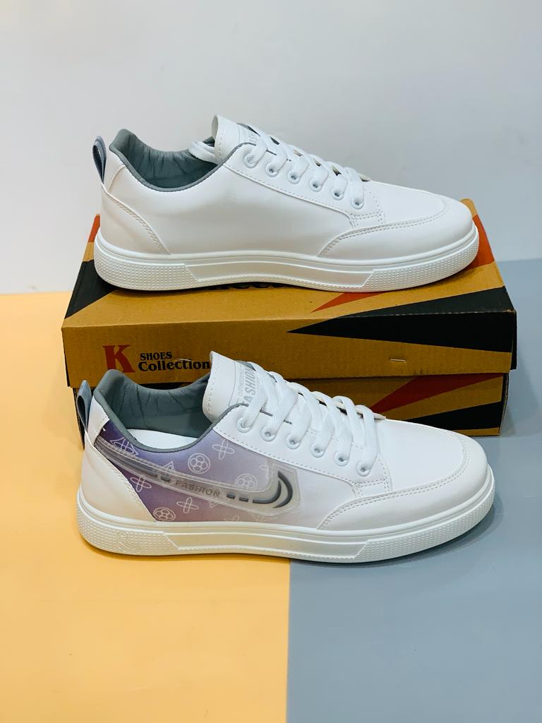 Fashion - Casual Breathable Sneakers - White Purple