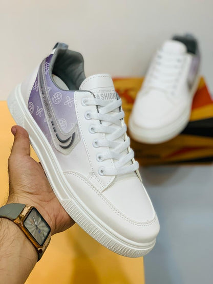 Fashion - Casual Breathable Sneakers - White Purple