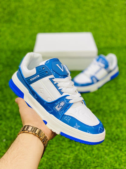 Fashion - Lv Trainer Velcro Strap - Blue White