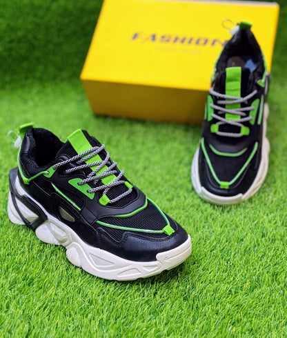 Fashion - Tennis Athletic Shoes -  Black Green