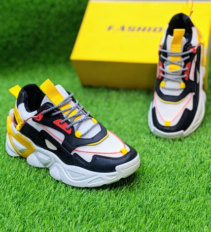 Fashion - Tennis Athletic Shoes -  Black Yellow